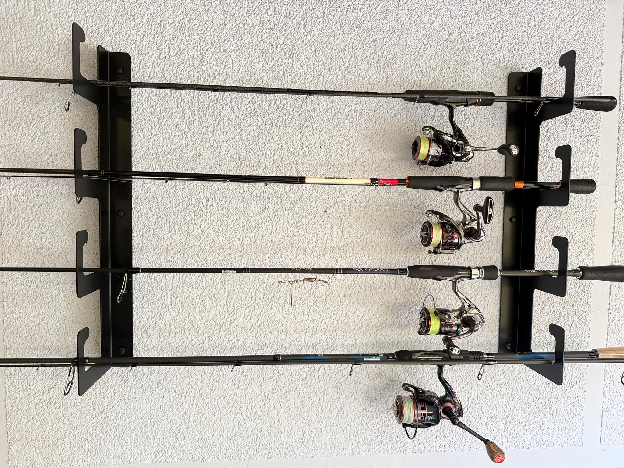 Lot De 5 Porte-cannes à Pêche Anciens - Support Fer Tôle Acier Galvanisé - Occasion