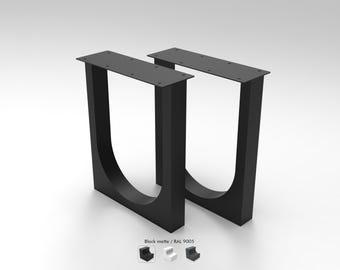 U Shaped Metal Table Legs, Heavy Duty Steel Desk Base, Modern Industrial Dining Legs