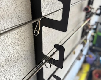 Soporte de acero resistente para cañas de pescar - Organizador de cañas de pescar para pared, juego de 2