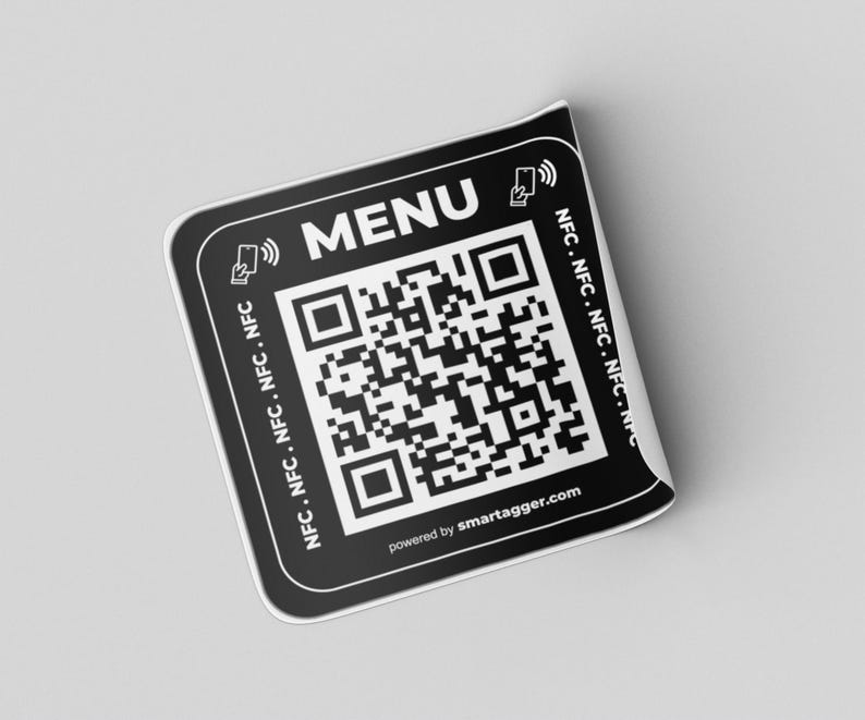 Restaurant Sticker Menu Qr Code NFC + QR Digital Menu Stickers 5 X 5 Cm (10 Pieces) | Contactless Menus ...