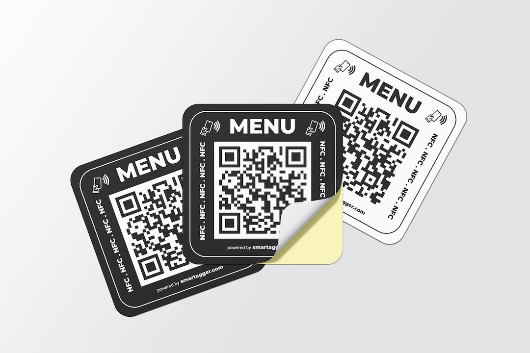 Restaurant Sticker Menu Qr Code NFC + QR Digital Menu Stickers 5 X 5 Cm (10 Pieces) | Contactless Menus ...