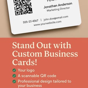 Kundenspezifische Visitenkarten mit Logo und QR-Code personalisiertes Design Luxus und professionelles Branding