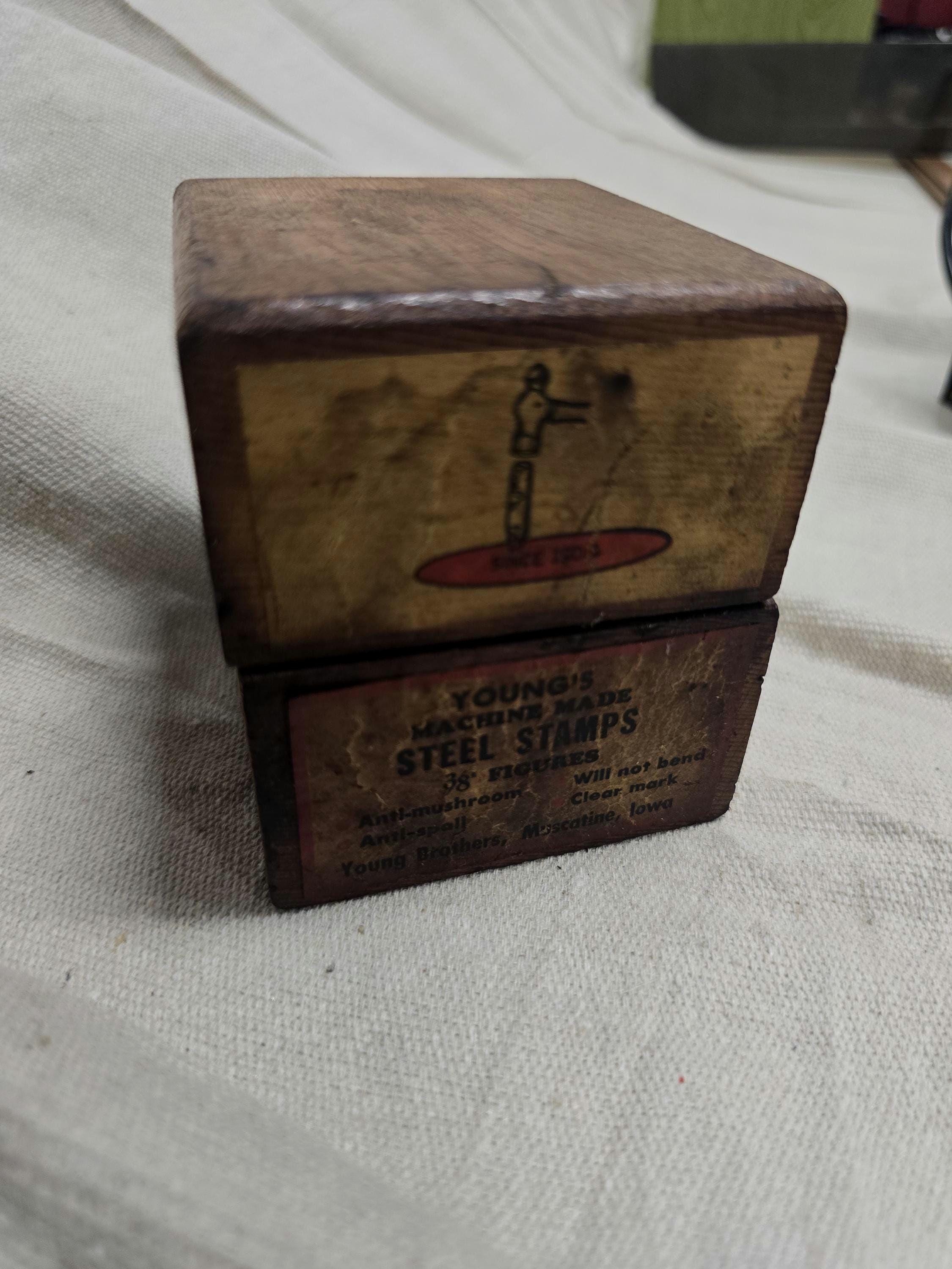 Set Vintage De Poinçons Young’s – Lettres 1/8" En Acier, Avec Boîte
