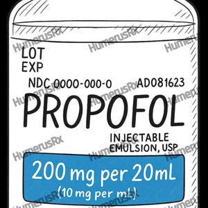 Download digital do frasco de propofol | Anestesiologia, CRNA, AA | Medicina