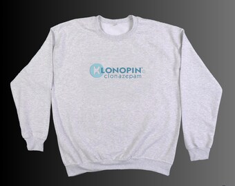Klonopin Logo on Ash Grey Crewneck Sweatshirt | Medicine Healthcare