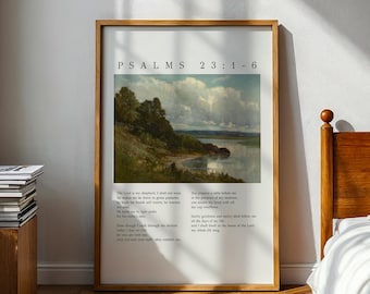 Psalm 23 Scripture Print: Christian Home Decor, Catholic Gift (Digital Download)