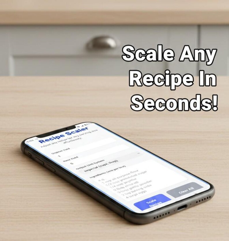 Recipe Scaler Digital Download, Kitchen Conversion Tool | Cooking App ...
