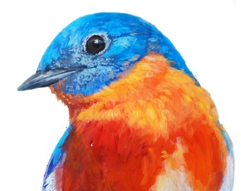 INcredulous Blue Bird Friend Sticker - decal sticker of blue bird - sticker of painting of bird