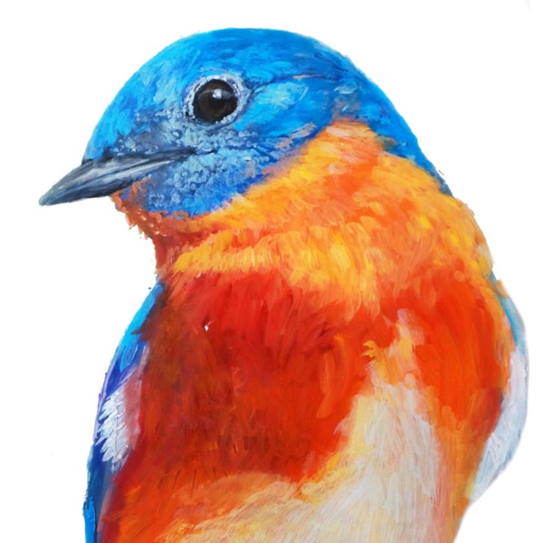 INcredulous Blue Bird Friend Sticker - decal sticker of blue bird - sticker of painting of bird