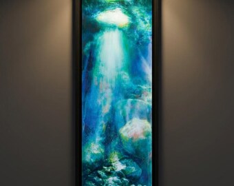 Cenote depths Art Print of of Painting by Scout Cuomo