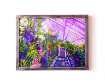 Botanical Art print of painting Tender Wild Heart // Giclee Print of original painting of luscious greenhouse