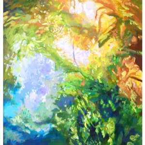 Ocean Forest Art Print of Kelp Forest sifting sunlight, Print of Painting of coastal California Kelp forest