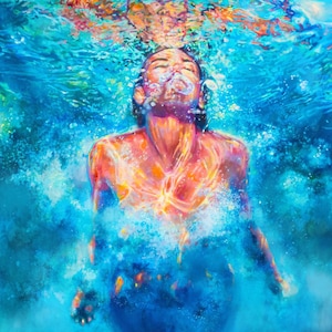 Reborn - Archival Art Print of Swimmer Painting