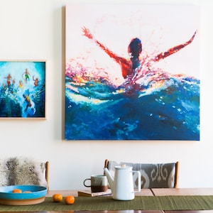 Mermaid Art print - hand painted details - Giclee Art Print - mermaid painting - Beach wall art - beach lover - mermaid gift