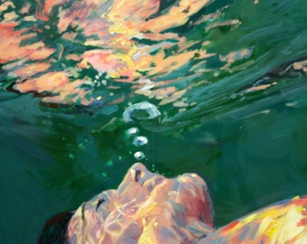 Lithia Springs Art Print: Woman Swimming, Archival Quality