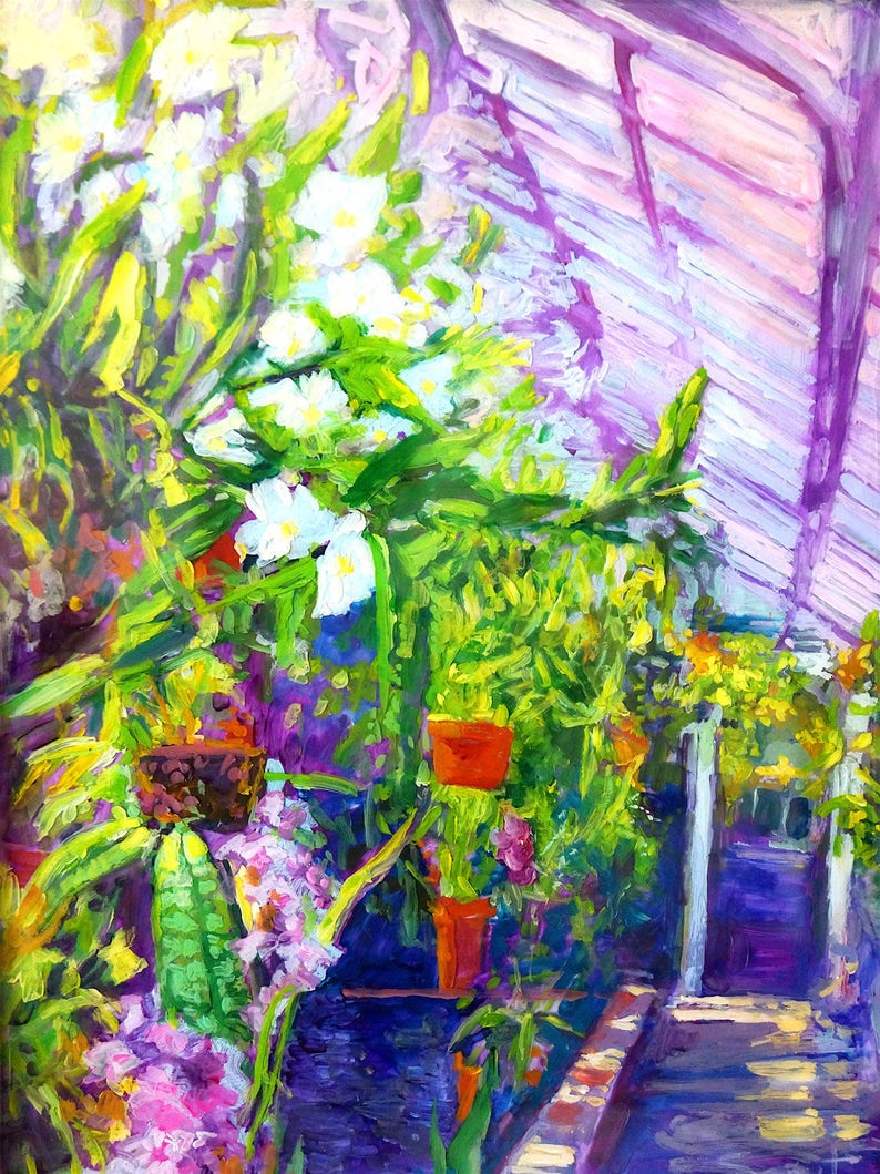 Botanical Art Print of Painting Titled Tender Wild Heart / Giclee Print