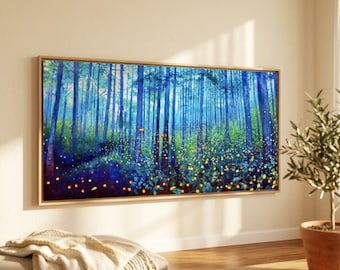 Forest firefly Painting - Giclee Art Print - Landscape Wall Art -June Nights