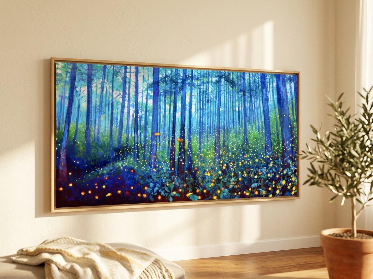 Forest Firefly Painting - Giclee Art Print - Landscape Wall Art