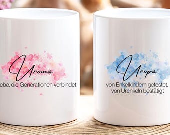 Süße Uroma Tasse, Uropa Tasse, Geschenkidee Uroma, Urgroßeltern, Geschenk Urgroßvater Uropa, Weihnachten, Geburtstag Geschenk Urgroßmutter