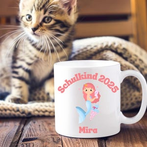 Einschulung Tasse, Meerjungfrau, Seepferd, maritim, Schulkind, Erster Schultag, Geschenk, Schulstart, Geschenkidee, blau, Mug, Becher,2025