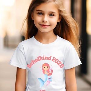 Camiseta Einschulung personalizada, Meerjungfrau, Maritim,Schulkind, Erster Schultag, Geschenk, Schulanfang, Schulstart, Geschenkidee, Nome