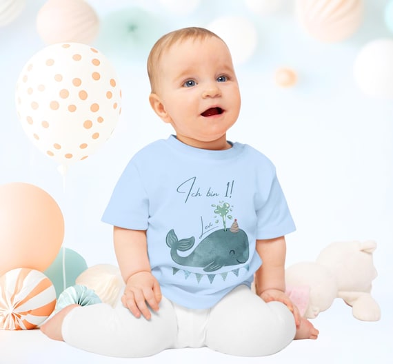Baby Erster Geburtstag T-Shirt personalisiert, Erster Geburtstag Geschenke, Wal, Meer, Erster Geburtstag Outfit, Kindergeburtstag Wild One