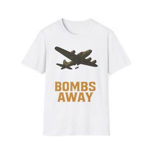 Vintage Military Aircraft Unisex Softstyle T-Shirt, WW2 Bomber Tee, Historic Airplane Shirt, B-17 Flying Fortress Top, Military Aviation