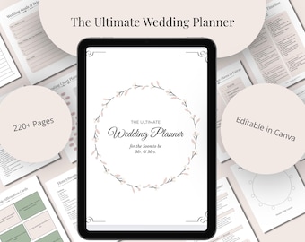 Wedding Planner Printable Canva Template Editable Wedding Binder for Bride Ultimate Wedding Checklist Budget Planner Wedding Seating Chart