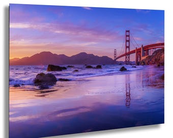 San Francisco Sunset Print: Marshall Beach Reflection, Golden Gate Coastal Photography
