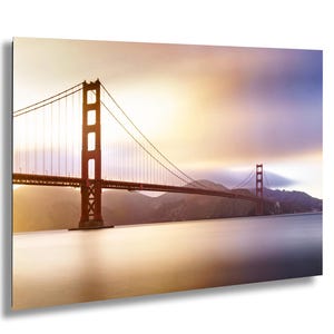 Golden Gate Bridge Long Exposure Photo Foggy Sunset San Francisco Wall Art California Iconic Landmark Coastal Landscape Photography