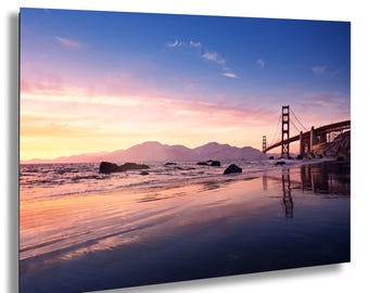 Golden Gate Bridge Photo: Foggy Sunset, San Francisco Coastal Art