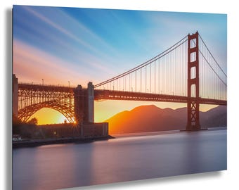 Golden Gate Bridge Sunset Print: San Francisco Light Rays Photo