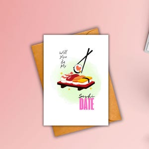 Printable Couple Card Sushi Dating Card Sushi Date Card Print at Home Dating Card Couple Card for Her Couple Card for Him Digital Download
