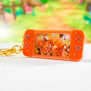Porte clé SHAKER Switch Goupix fait main en Résine et fond carte Pokémon | Keychain resin art Vulpix