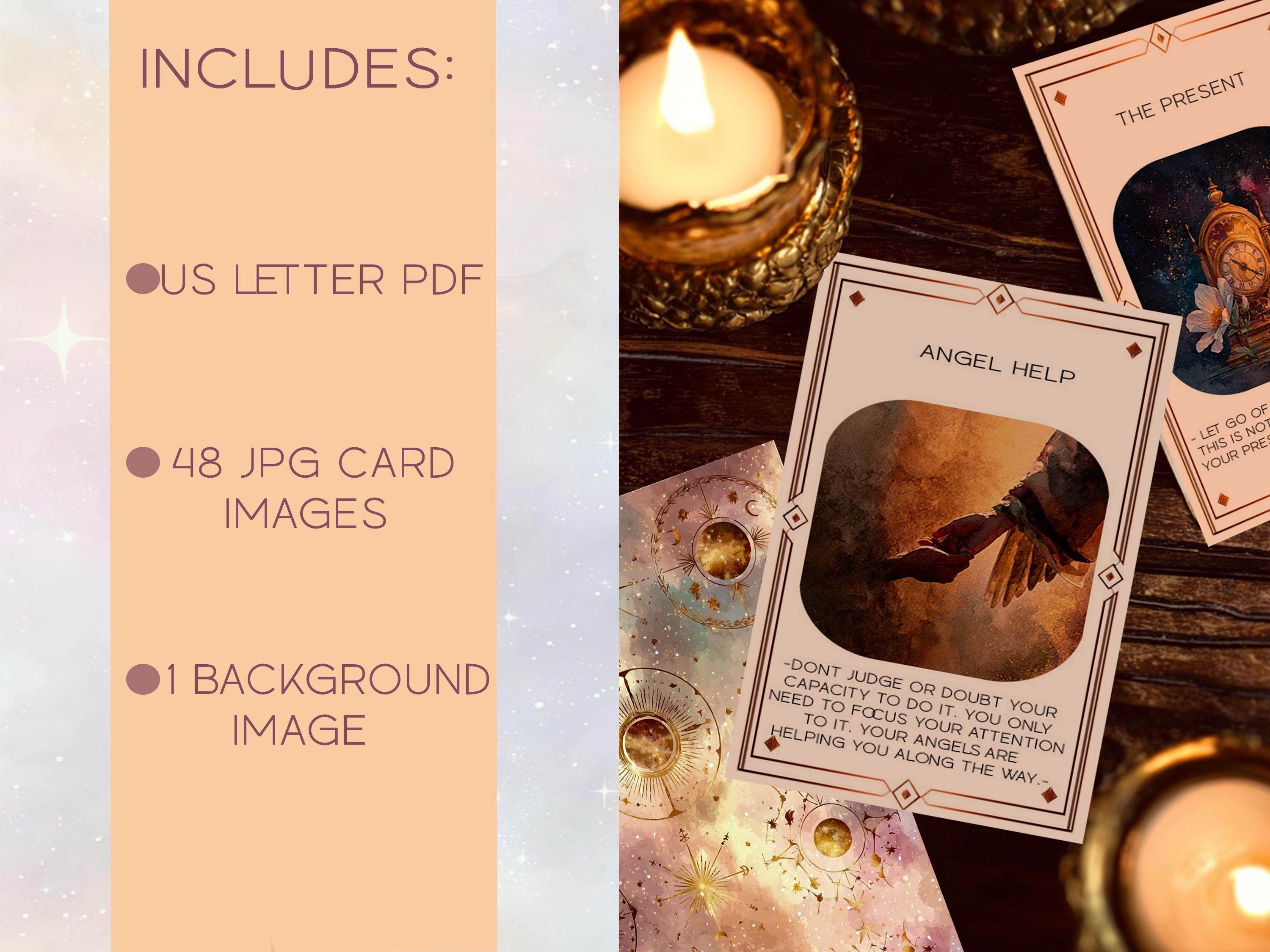 Printable Oracle Cards, 48 Printable Celestial Messages Cards ...