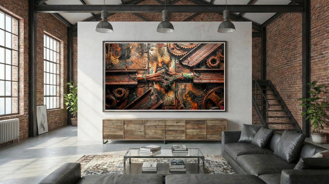 Abstract Neo Industrial Wall Art - Fine Art Poster, No Frame - Etsy