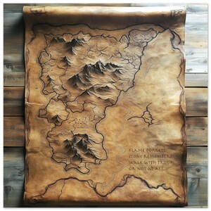 Poster de carte fantastique : The Legend of Aelwyn's Hoard - Superbe impression d'art giclée