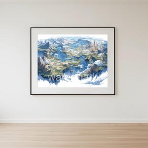 Floating Islands Fantasy Map - Hochauflösende digitale Kunst (300 DPI) - Verwandeln Sie AI Magic in Wandkunst