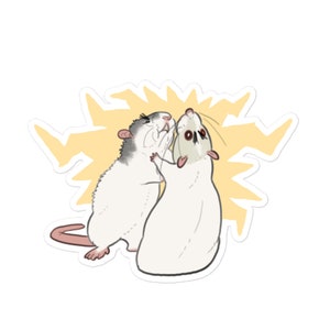 Rat Fight Club Humorous Bubble-free stickers