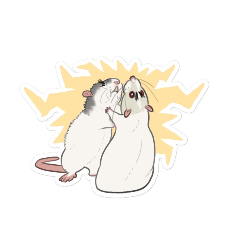 Rat Fight Club Humorous Bubble-free stickers