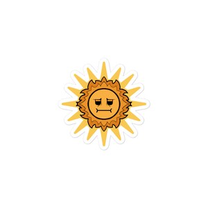 Bored Sun Vinyl Sticker - Express Your Meh Mood with Art