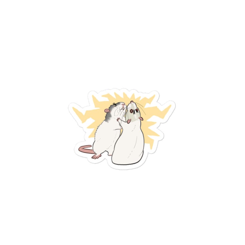 Rat Fight Club Humorous Bubble-free stickers