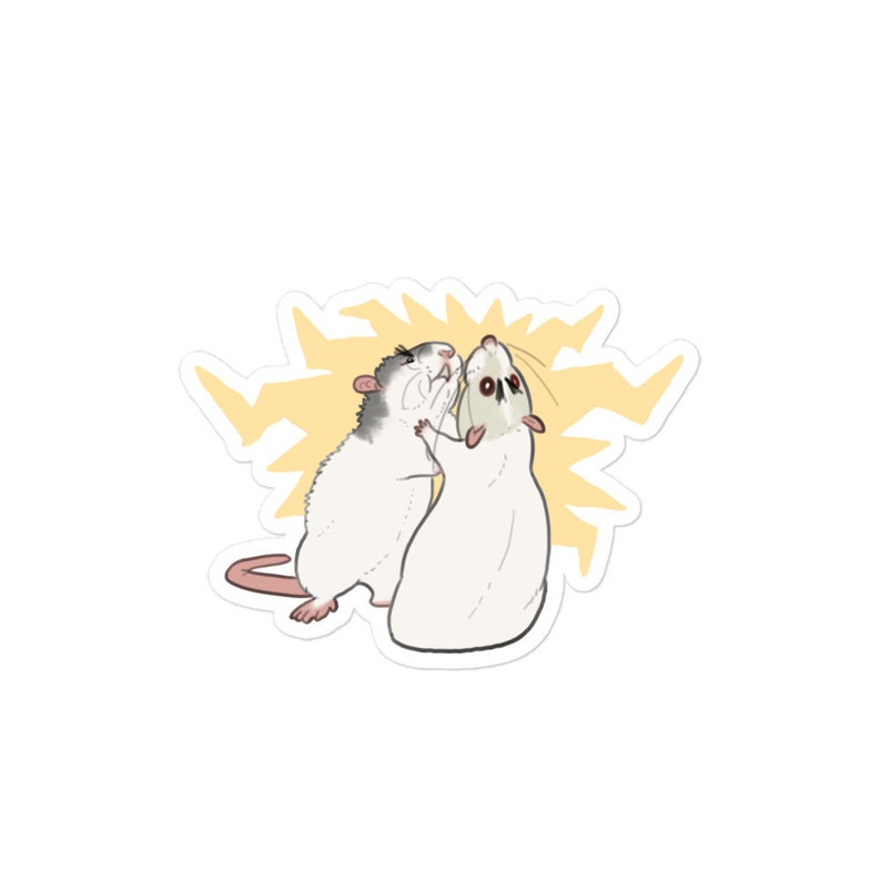 Rat Fight Club Humorous Bubble-free stickers