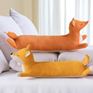 Long Fox Body Pillow Plush – Funny Animal Hug Pillow for Bed & Couch – Soft Stuffed Toy for Kids and Adults | 50,70,120cm | PP Cotton | Hugs
