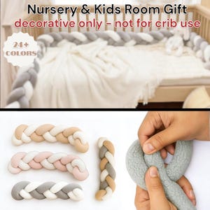 Braided Plush Knot Pillow: Handmade Nursery Decor, Custom Length
