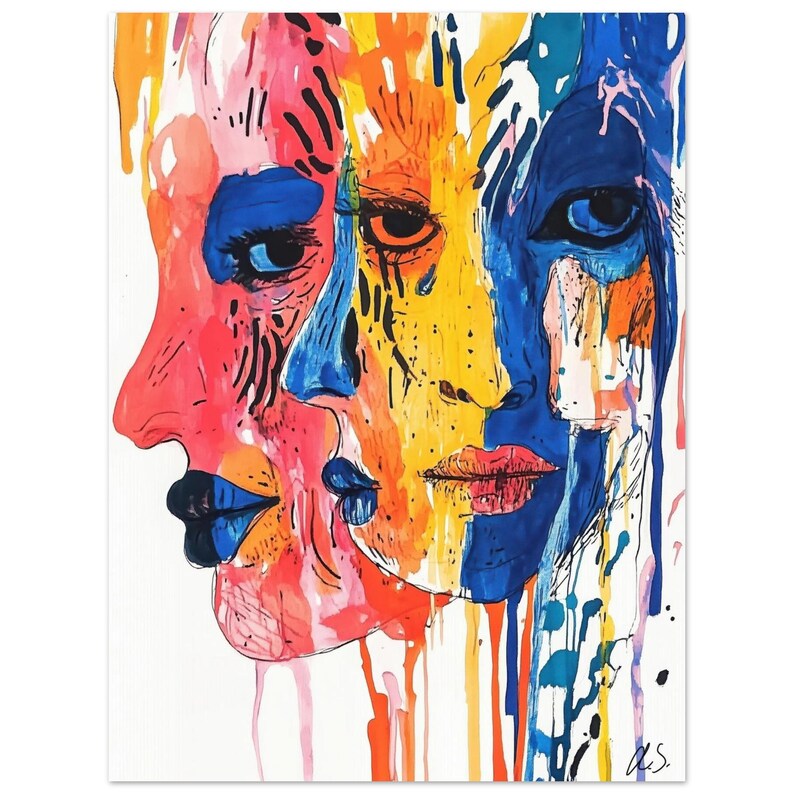 Farbenfrohes Artwork -- Emotionale Wanddekoration aus einer anderen Welt (60 x 80 cm) Bild 1