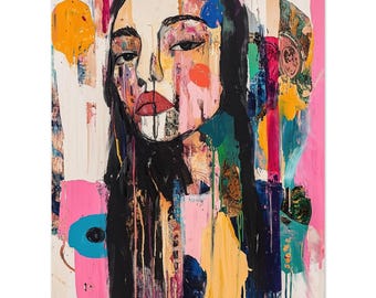 Bold Feminine Portrait Print – Emotional Wall Art (24 x 32" / 60x 80 cm)
