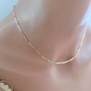 Rose Gold Chain Necklace  Rose Gold Necklace Dainty Chain Necklace Simple Necklace For Women Rose Gold Choker Neckace Figaro Chain Necklace