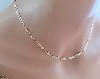 Rose Gold Chain Necklace  Rose Gold Necklace Dainty Chain Necklace Simple Necklace For Women Rose Gold Choker Neckace Figaro Chain Necklace