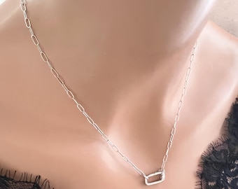 Collar con mosquetón de plata • Mosquetón redondo u ovalado • Plata u oro • Collar con dije • Collar con soporte para dijes • Joyería personalizable
